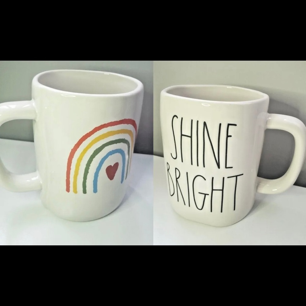 Rae Dunn Shine Bright Ranbow jumbo mug (202 magenta ltd collection)